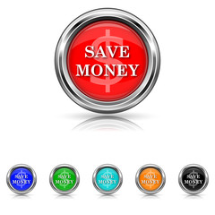 Save money icon - six colours set