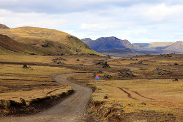 Road and volcanic field