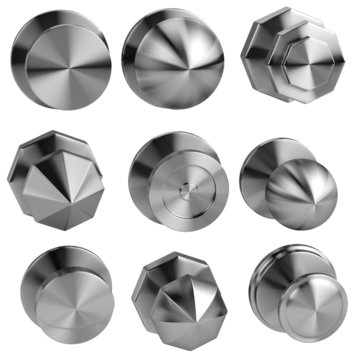 realistic 3d render of door knobs