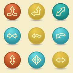 Arrows web icons, retro buttons