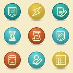 Database web icons, retro buttons