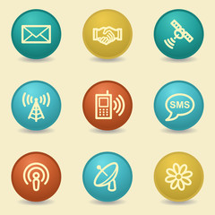 Communication web icons, retro buttons