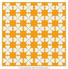 Orange flat seamless heart pattern design