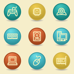 Computer web icons, retro buttons