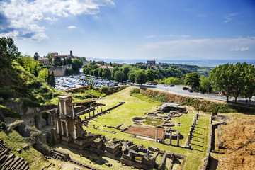 Fototapeta na wymiar Widok z lotu ptaka starożytny rzymski amfiteatr