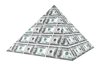 Financial concept. Abstract money pyramid