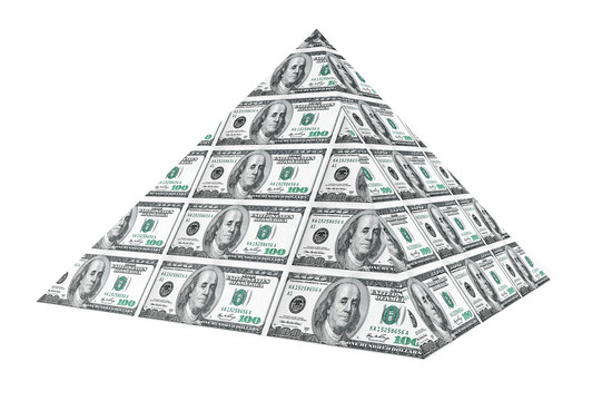 Financial Concept. Abstract Money Pyramid