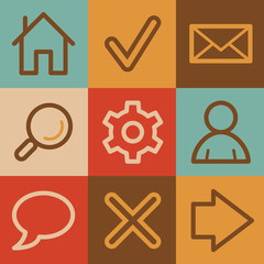 Basic web icons, vintage series
