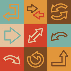 Arrows web icons, vintage series