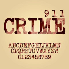 Abstract Criminal Alphabet and Digit Vector