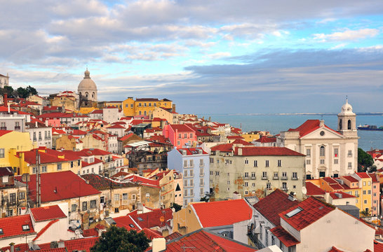 Multicolor houses of Lisbon