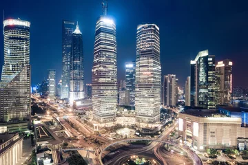 Gardinen shanghai downtown night view © chungking