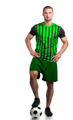 Fussballer im grünem Trikot