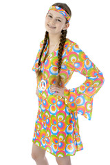 Teenager im Hippie-Kostüm