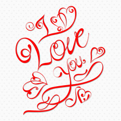vector illustration of I Love You Valentine background