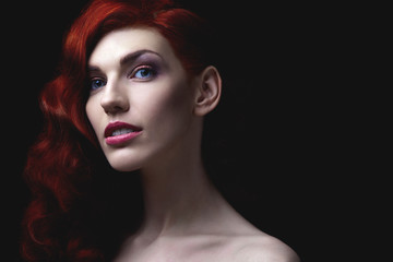 Fototapeta premium Sensual portrait of beautiful girl with tattoo