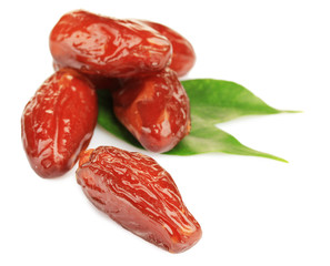 Dried dates isolated on white