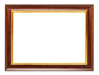 Wooden picture frame isolated on white