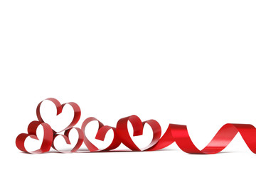 Red heart ribbons