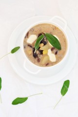 bean soup with sage leaf