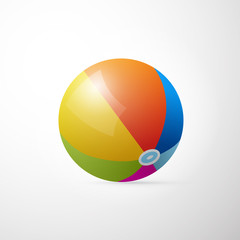 Colorful Vector Beach Ball Isolated on White Background