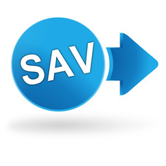 sav sur symbole web bleu