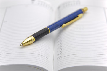 open calendar with pen