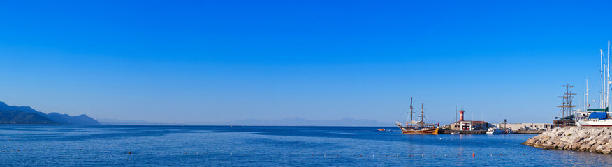 Kemer marina and coastline of Antalya, Turkey