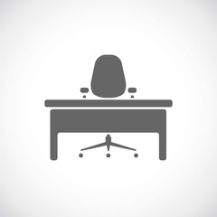 Office icon, table and chair