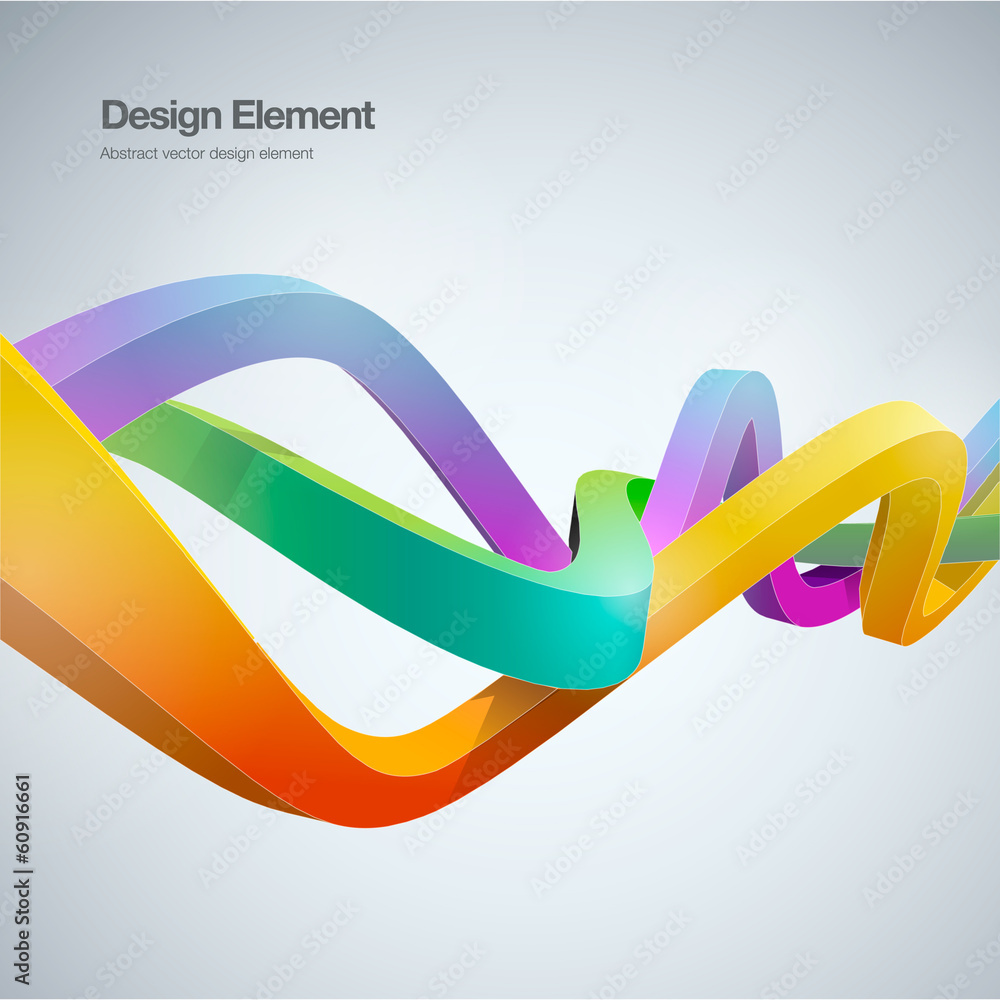 Poster modern abstract background ribbon style vector illustration.