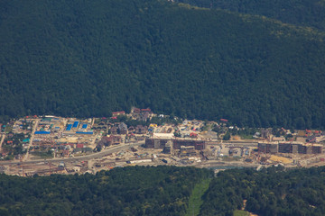 Top view of Krasnaya Polyana, Sochi, Russia.