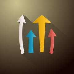 Retro Vector Arrows on Dark Background