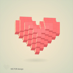 Abstract pixel heart