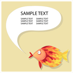 Abstract fish with speech bubble
