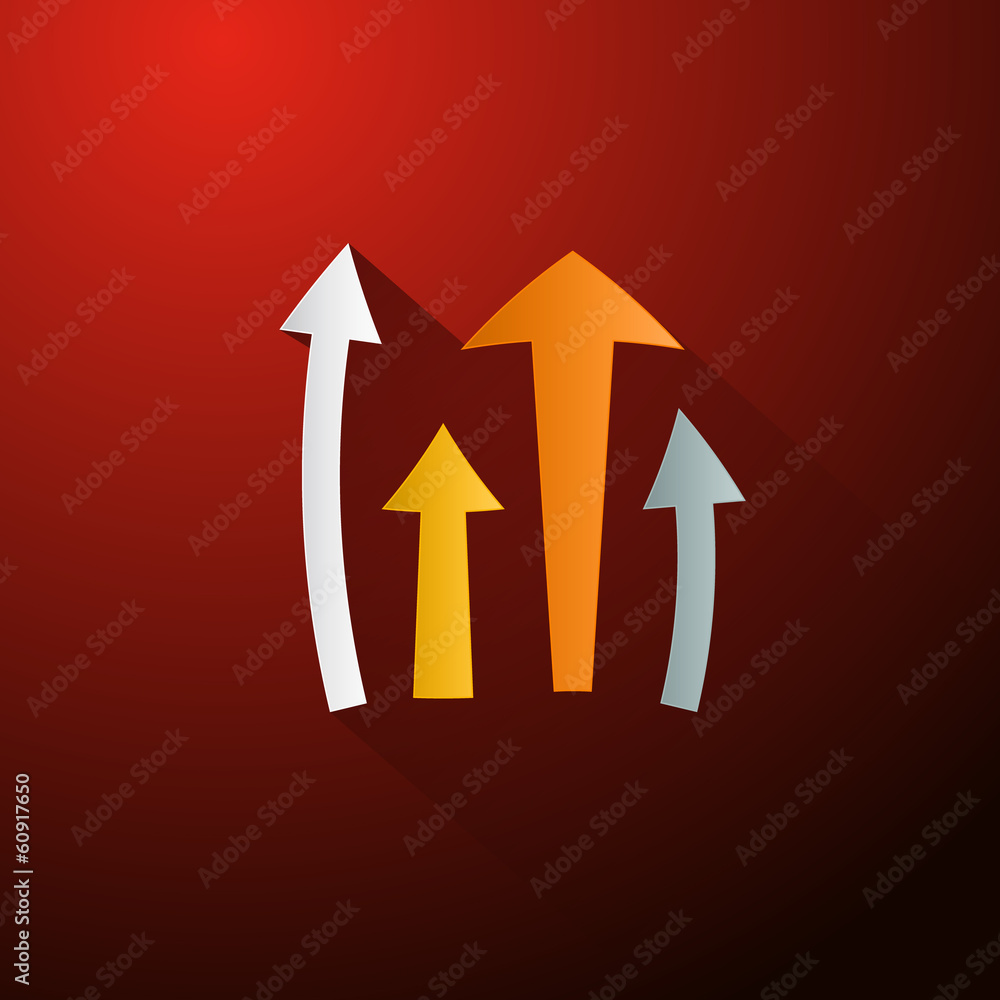 Poster retro vector arrows on dark red background