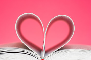 Pages curved into a heart shape
