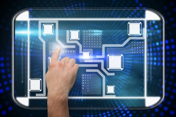 Composite image of hand pointing