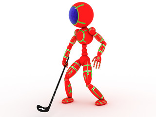 Hockey player with a stick #5