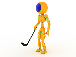 Hockey player with a stick #2