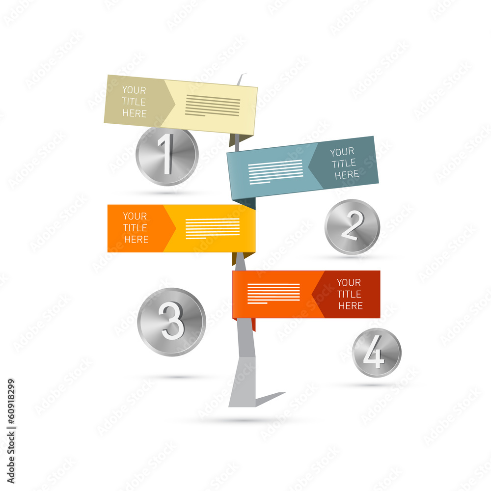 Poster vector progress steps for tutorial, infographics