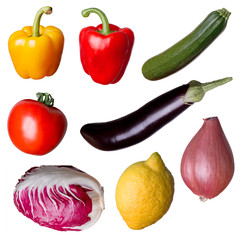 Isolated fresh vegetables