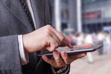 Businessman using a tablet