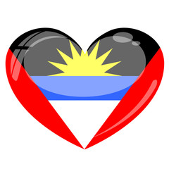 Antigua Barbuda Herz Flagge Icon Button