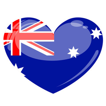 Australien Herz Flagge Icon Button