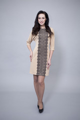 Beautiful model in fashion dress