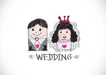 drawn wedding couple wedding
