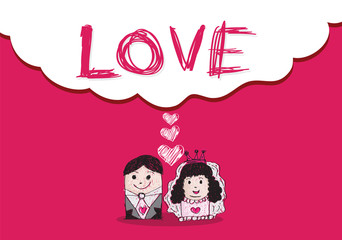 drawn wedding couple wedding