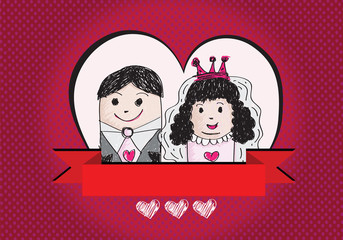 drawn wedding couple wedding