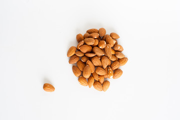 close up of fresh almonds