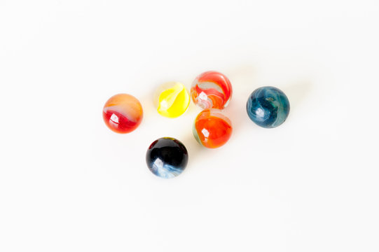 colorful round vintage marbles